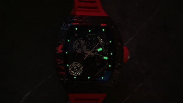 APS Factory Richard Mille RM055 Carbon Fiber Red Rubber Strap - 图片 9